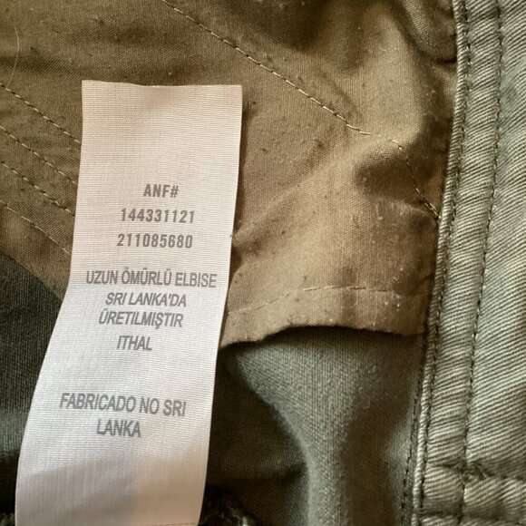 Abercrombie & Fitch Army Green/Khaki Hooded Full Zip Jacket Kids L #319G - Picture 5 of 7